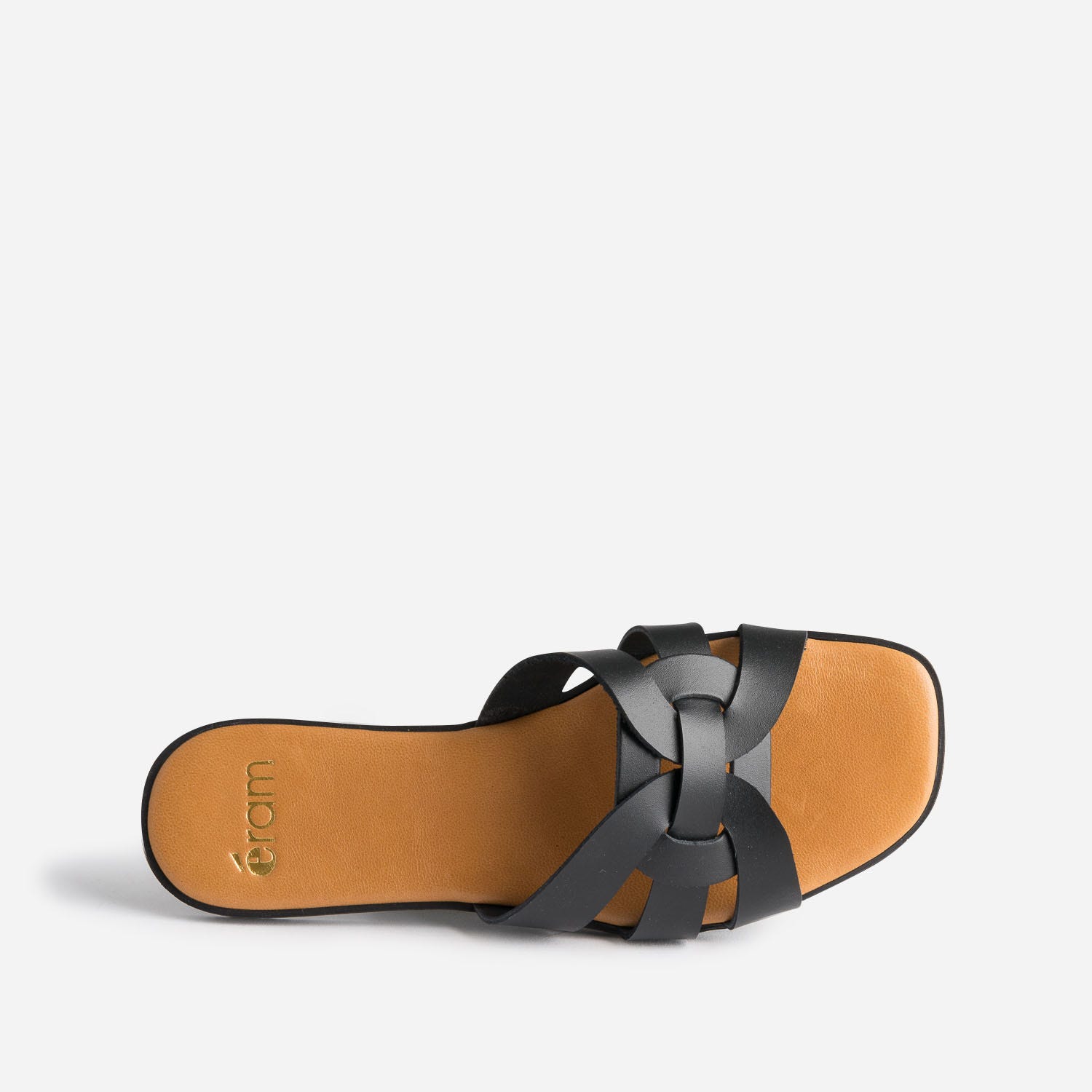 Mule noire en cuir