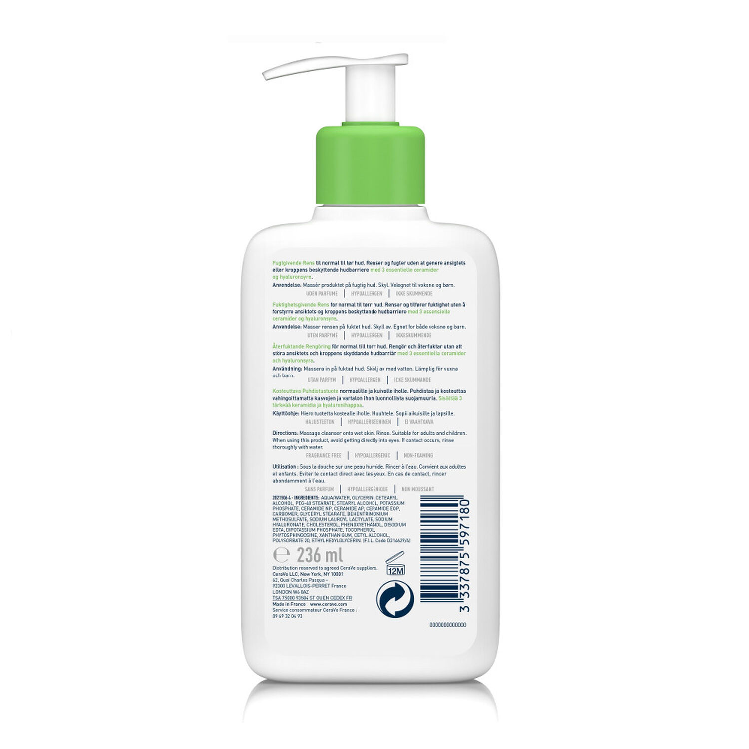 Cerave Crème Lavante Hydratante Nettoie & Hydrate