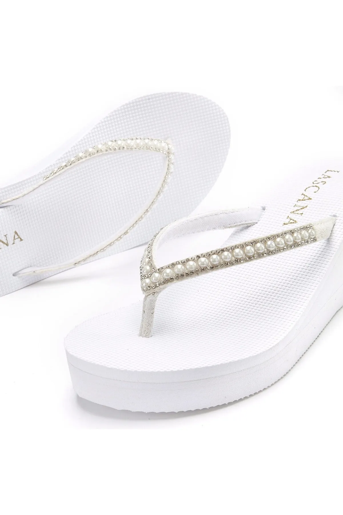 LASCANA  Sandalette - Weiß - Keilabsatz
