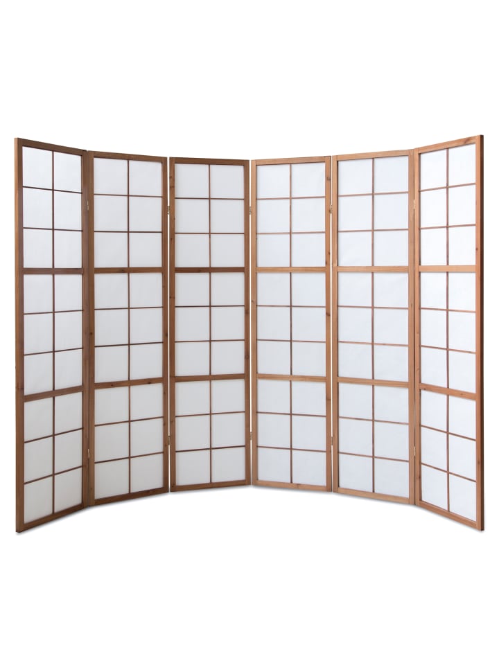 Homestyle4u 6-tlg. Paravent Shoji in Braun 264x175 cm günstig kaufen onesize