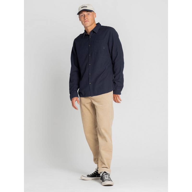 RUSTY OVERTONE LONG SLEEVE LINEN SHIRT Langarmhemd Herren