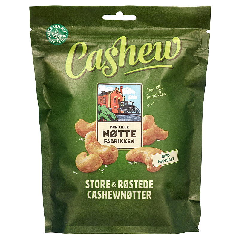 Brynild Cashewnøtter 280 g Den lille nøttefabrikken