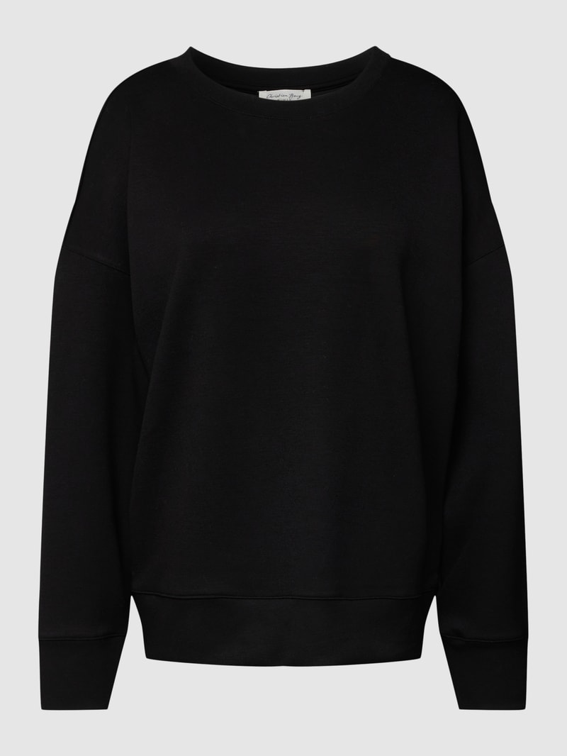 Sweatshirt mit Rundhalsausschnitt in schwarz
