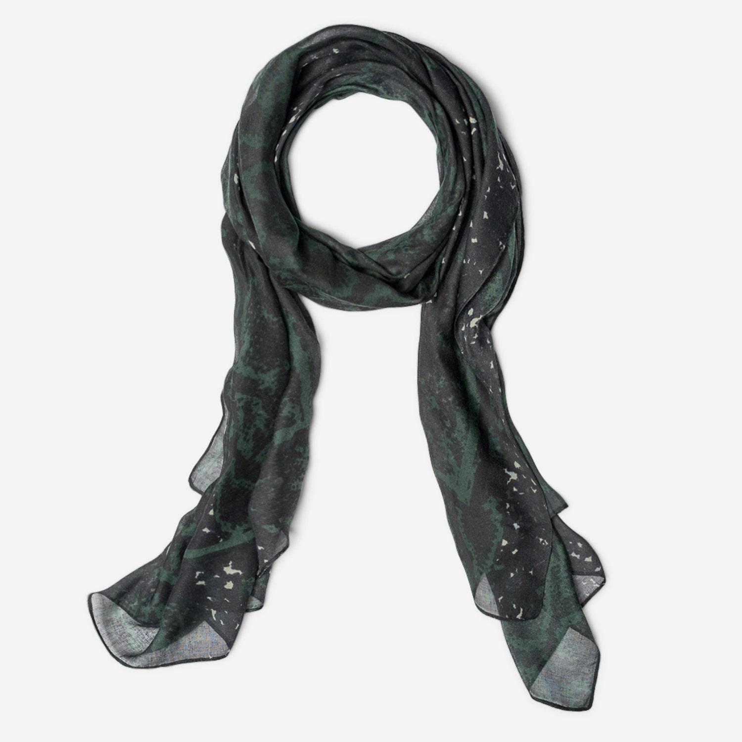 Foulard vert à imprimé effet python