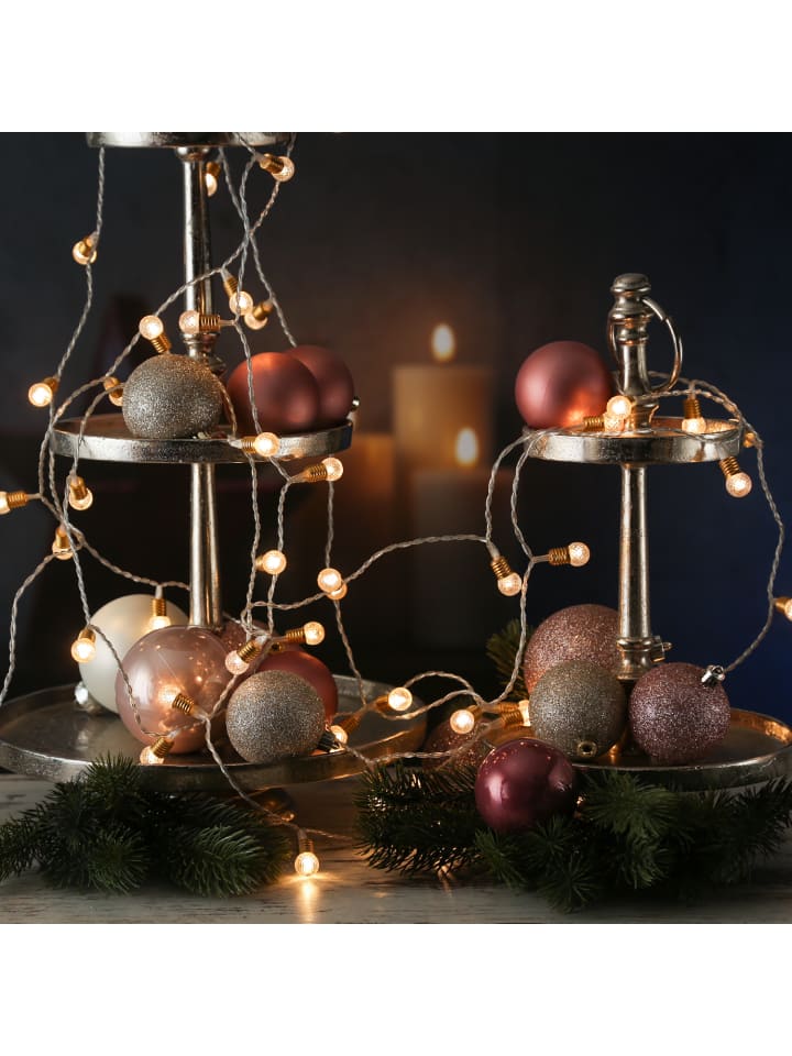 MARELIDA LED Lichterkette Mini Kugeln Kristall Vintage Look L: 4,9m in transparent günstig kaufen onesize