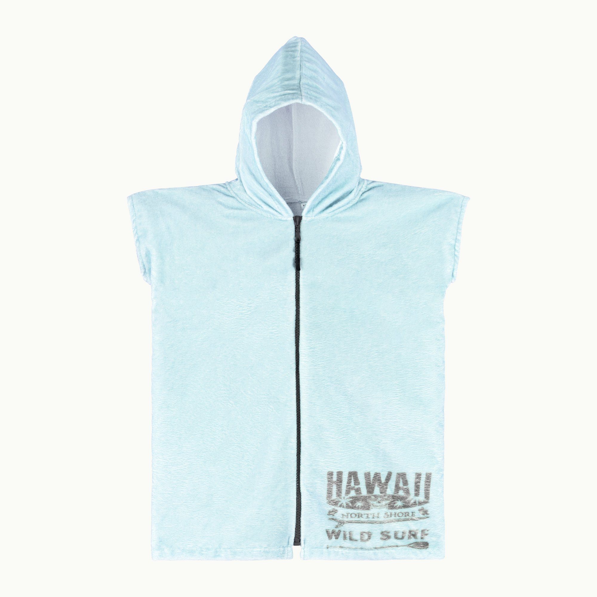 HOMELEVEL Bademantel Frottee Badeponcho mit Reißverschluss - Handtuch Poncho für Mädchen, Baumwolle