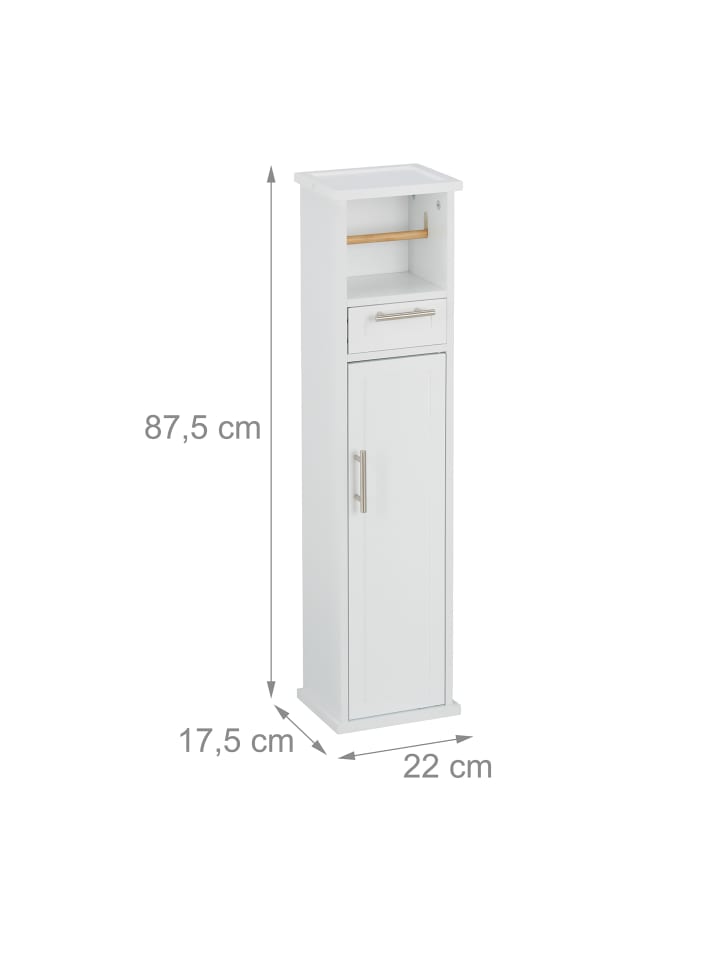 relaxdays Toilettenpapierhalter in Weiß - (B)22 x (H)87,5 x (T)17,5 cm günstig kaufen onesize