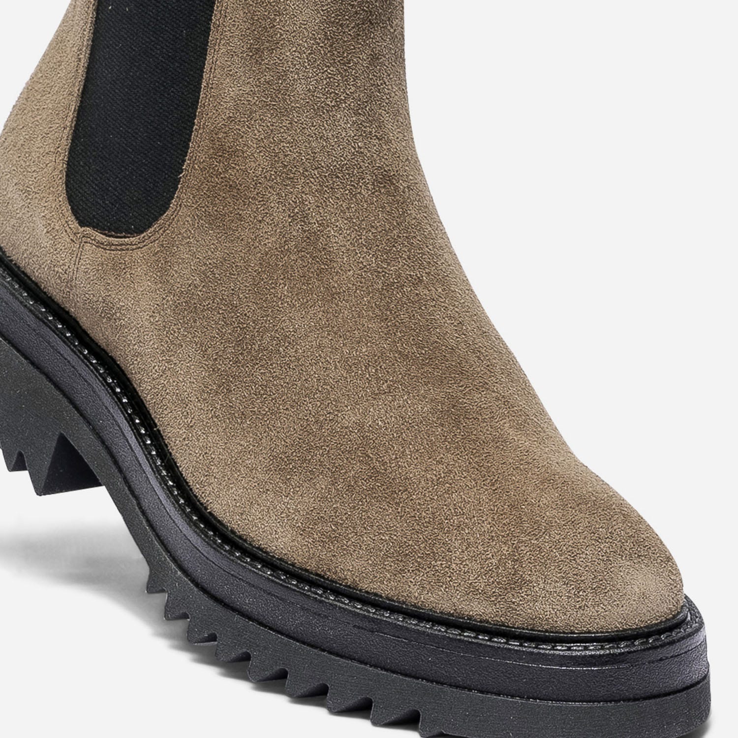Chelsea boots TEXTO beige en cuir velours