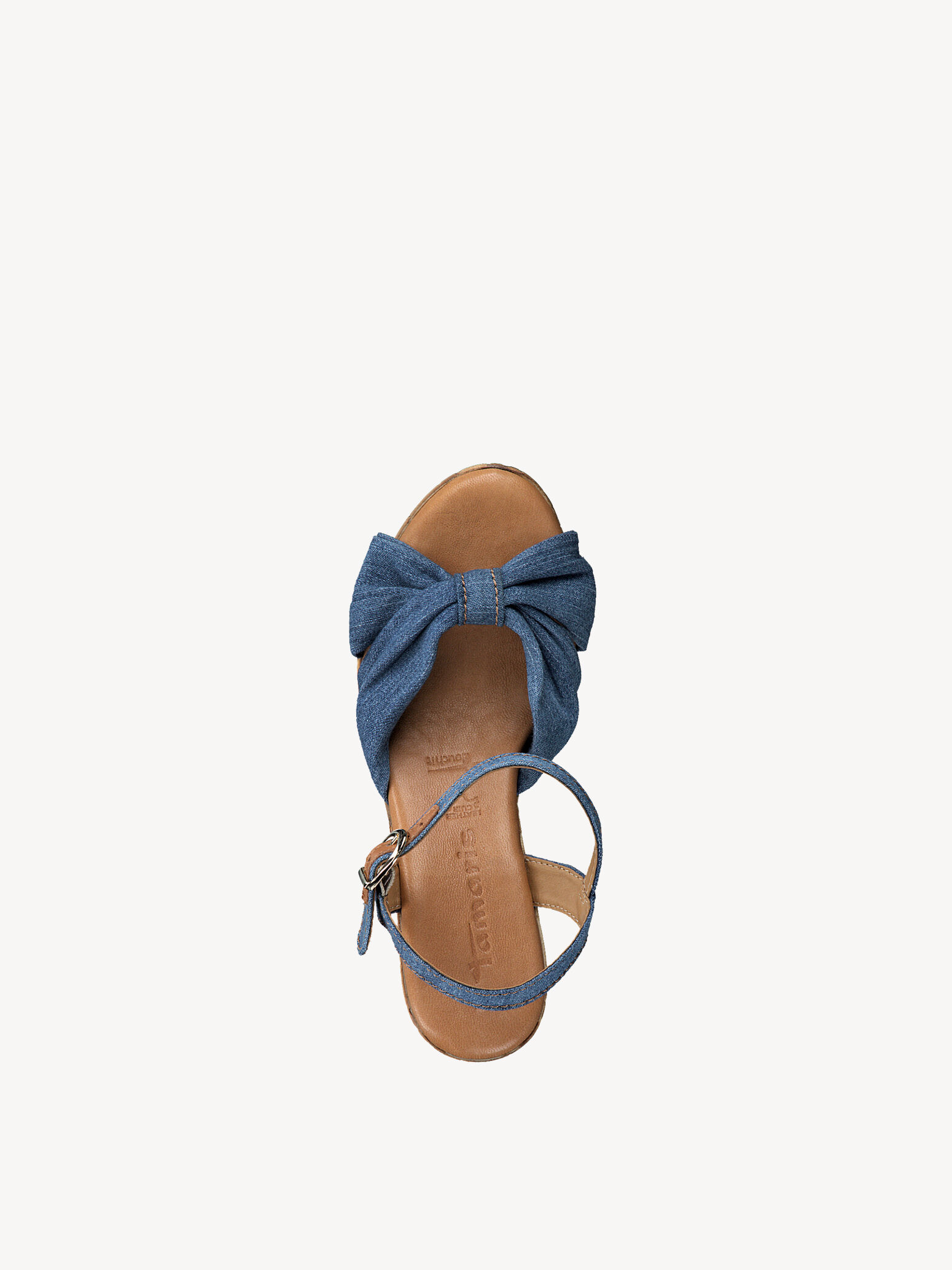 Sandale à talon en cuir - bleu