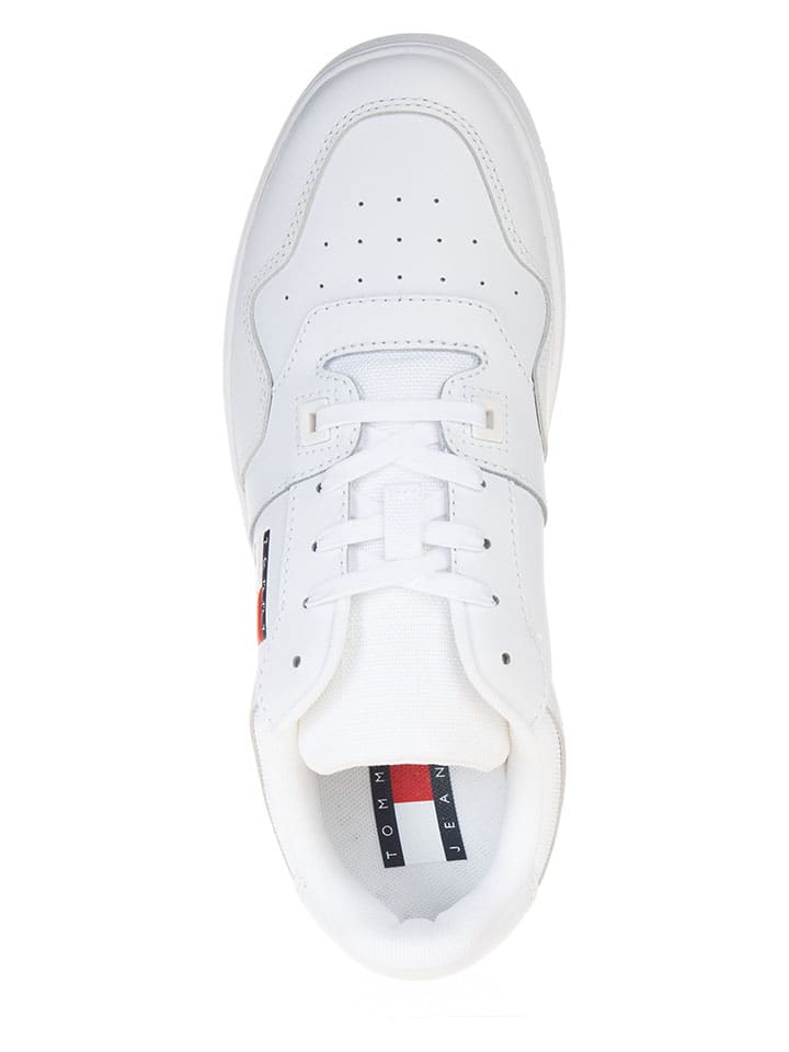 Tommy Hilfiger Shoes Leder-Sneakers in Weiß günstig kaufen