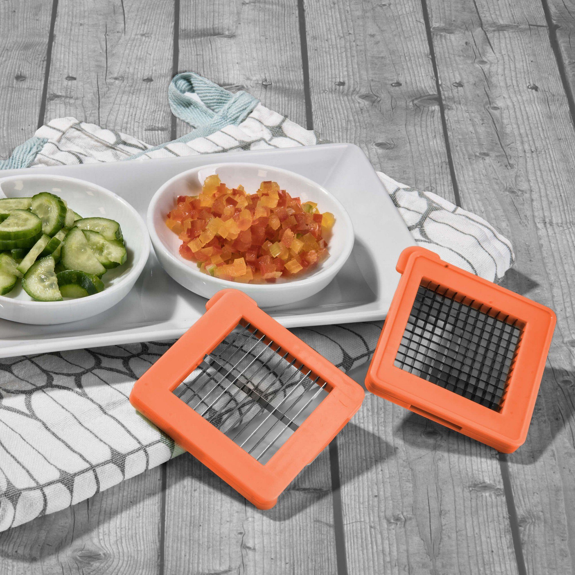 Genius Gemüseschneider Nicer Dicer Spicy, 4 Teile, Gemüseschneider, Allesschneider, Zwiebelschneider