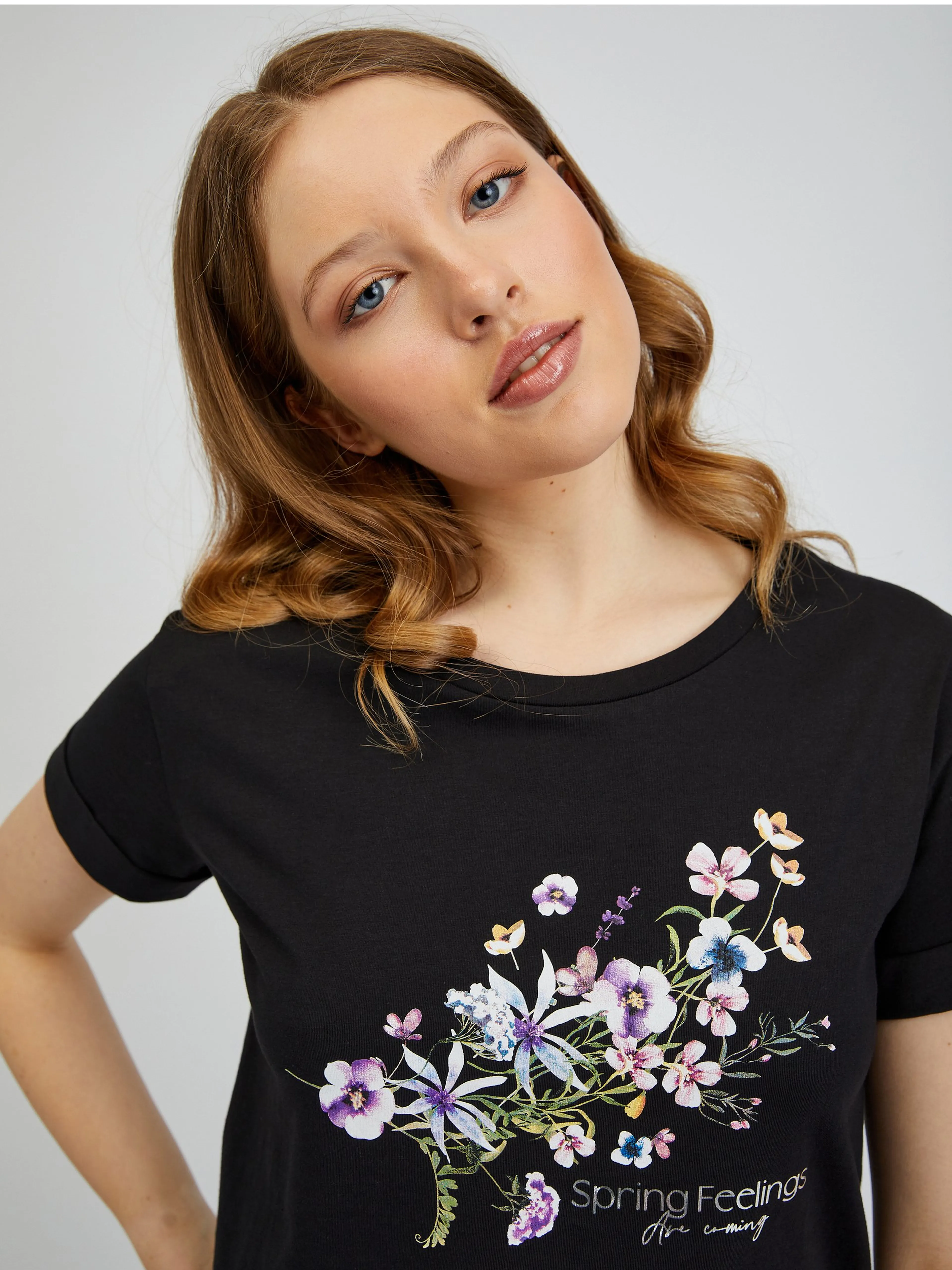 Schwarzes Damen-T-Shirt ORSAY