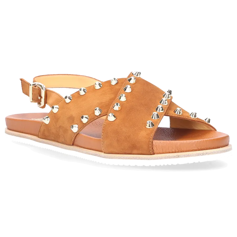 Truman's - Sandalen 9166 Veloursleder Nieten braun - braun