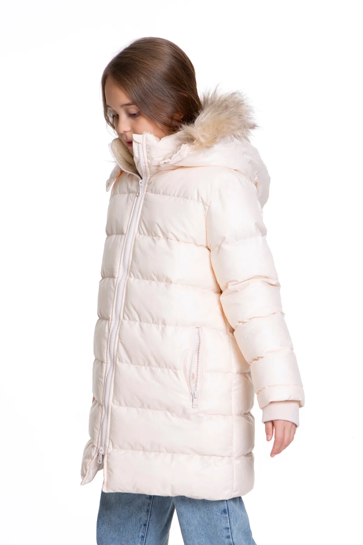 AHENGİM  Mädchenpelz-Welsoft-Plüsch-Trend-Puffermantel Ak2508