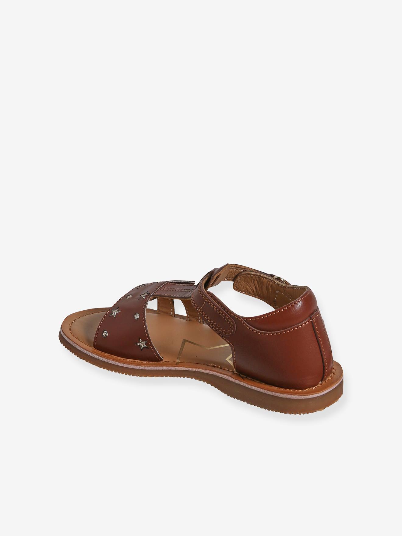 Vertbaudet Kinder Klett-Sandalen mit Anziehtrick - braun