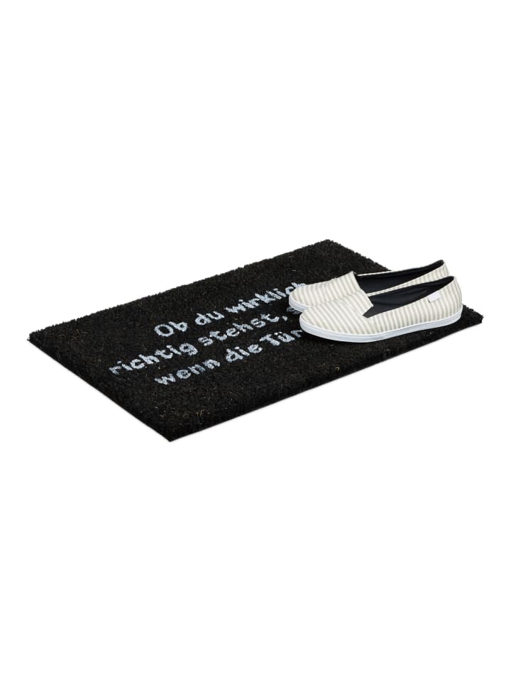 relaxdays Fußmatte Ob du richtig stehst in Schwarz - (B)60 x (T)40 cm günstig kaufen onesize