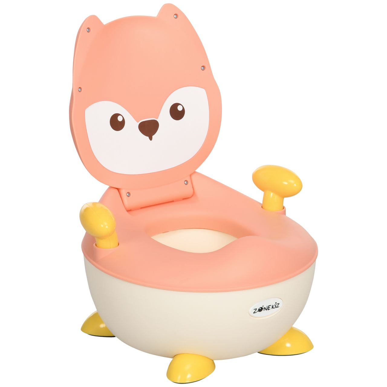ZONEKIZ Kinder Töpfchen Kindertoilette im Fuchs-Design, Babytöpfchen mit Griff
