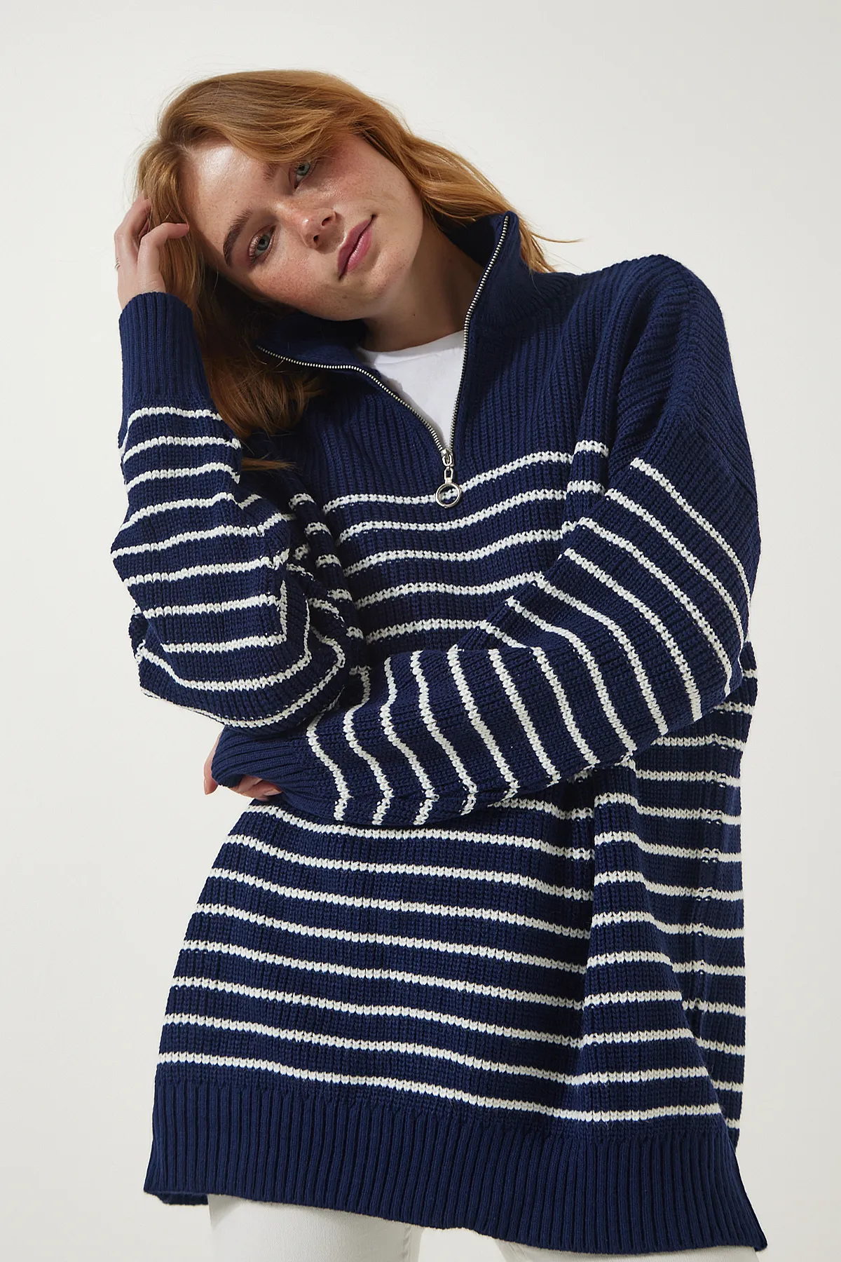 Happiness İstanbul  Pullover - Dunkelblau - Regular Fit