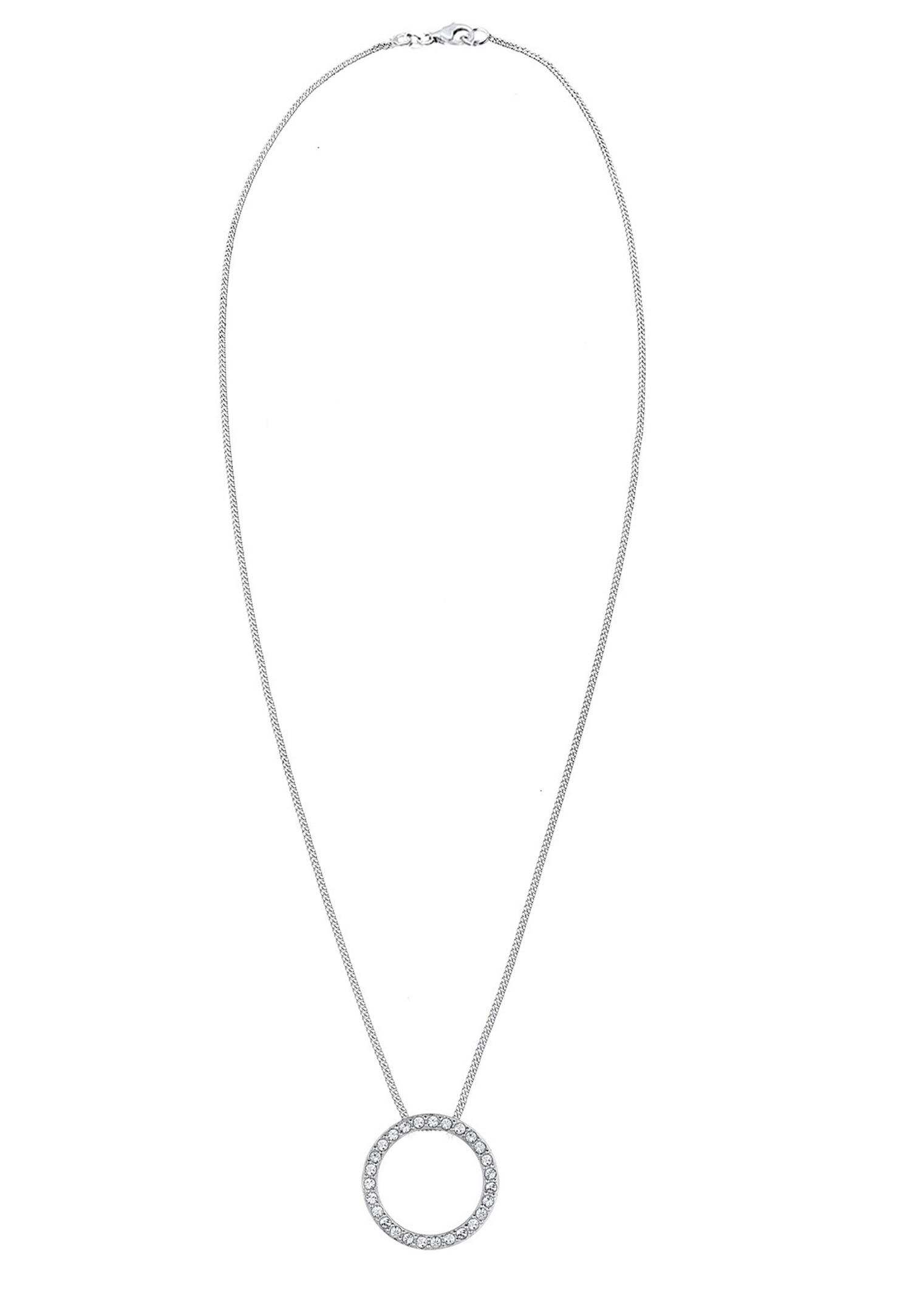 Ciondolo da donna Elli con cerchio geometrico scintillante e cristallo in argento sterling 925
