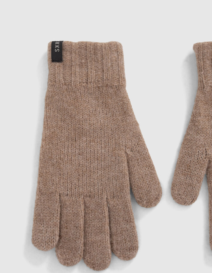 Gants beiges tricot garçon