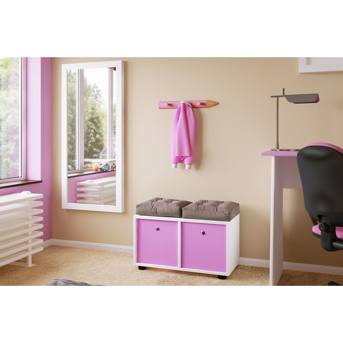 Holz Hakenleiste Wandgarderobe Garderobenleiste Wandpaneel Flur Garderobe Stifto