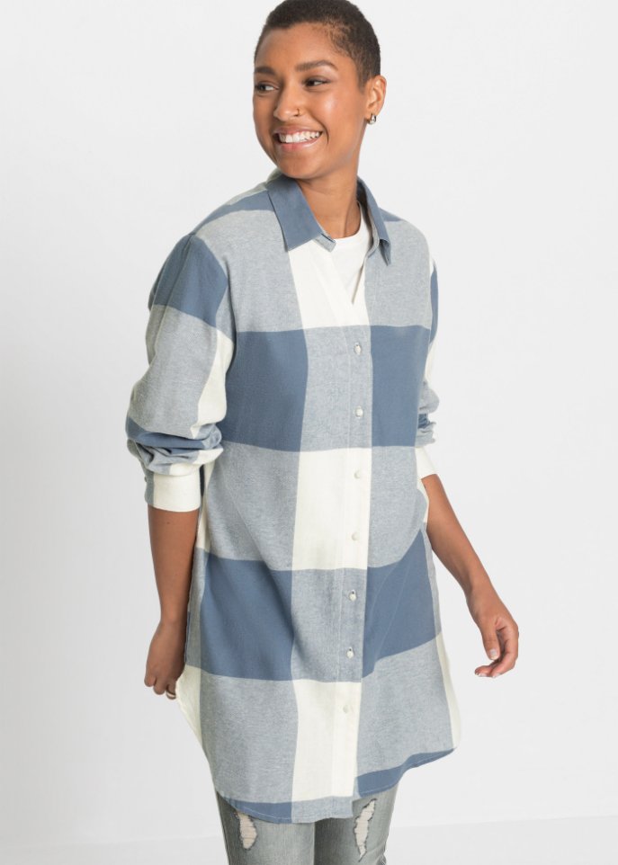 Flanellbluse mit graphischem Muster