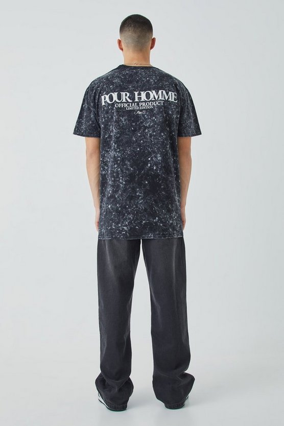 Oversize T-Shirt mit Acid-Waschung und Print