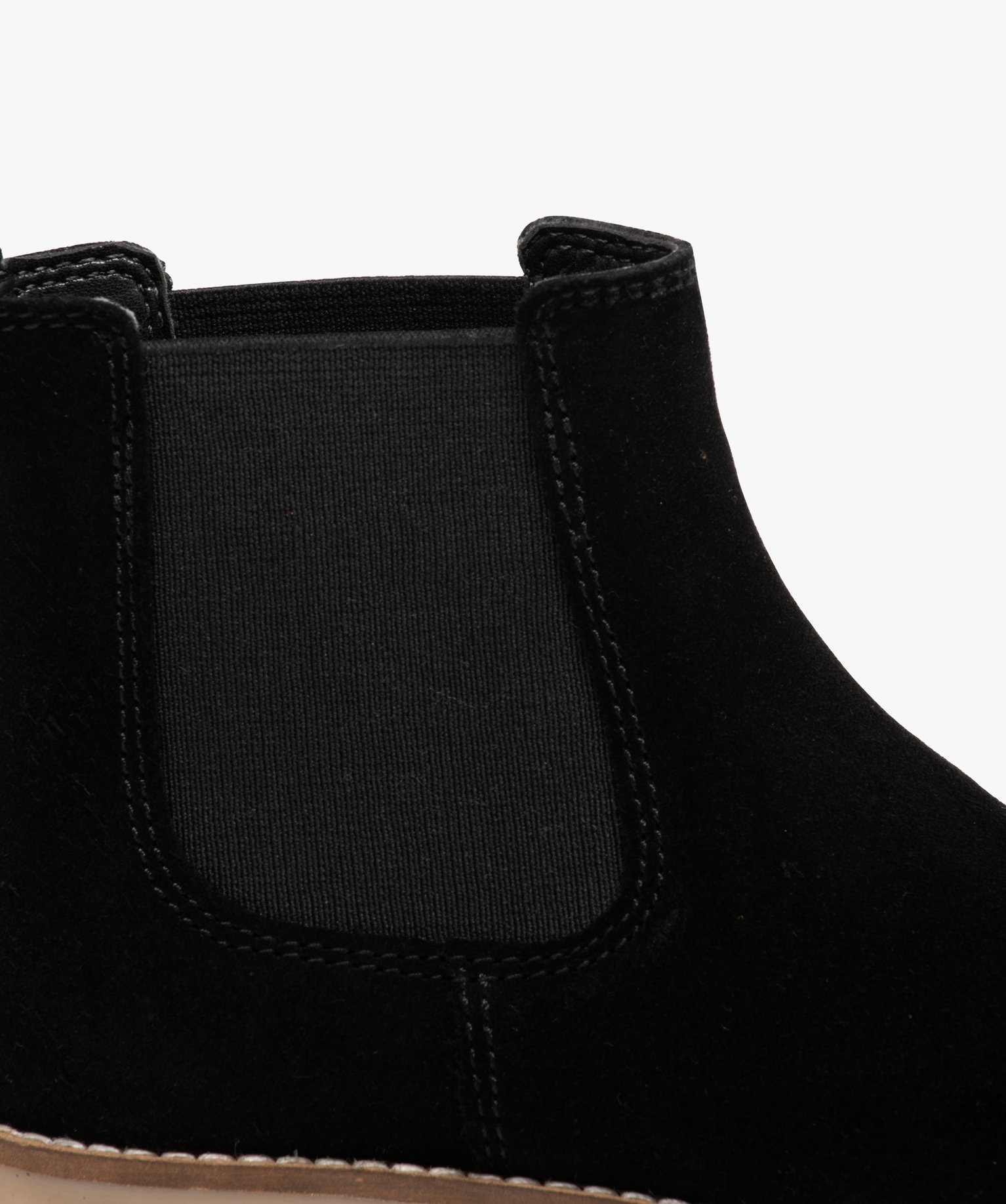 Boots fille unies style Chelsea en suédine noir | GEMO