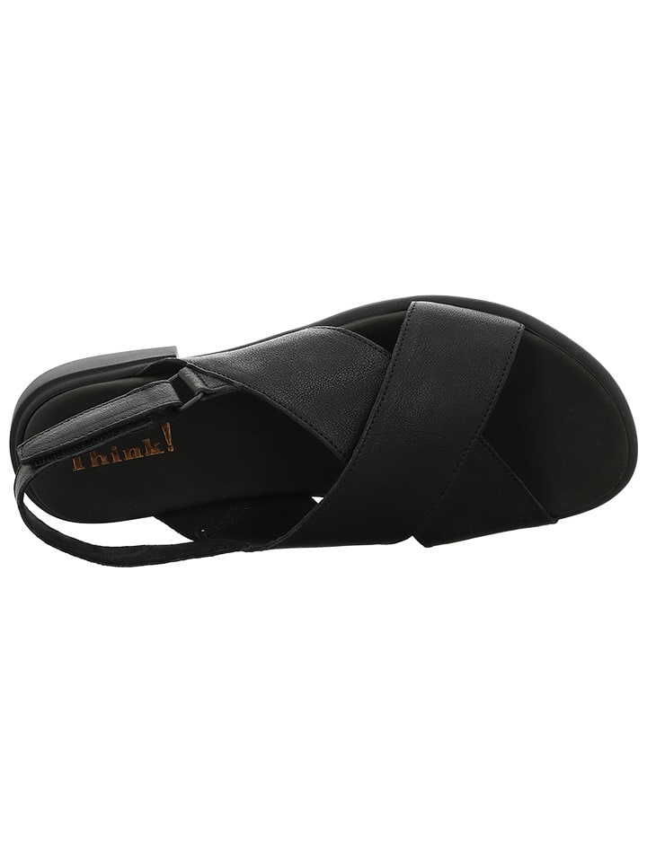 Think! Leder-Sandalen in Schwarz günstig kaufen
