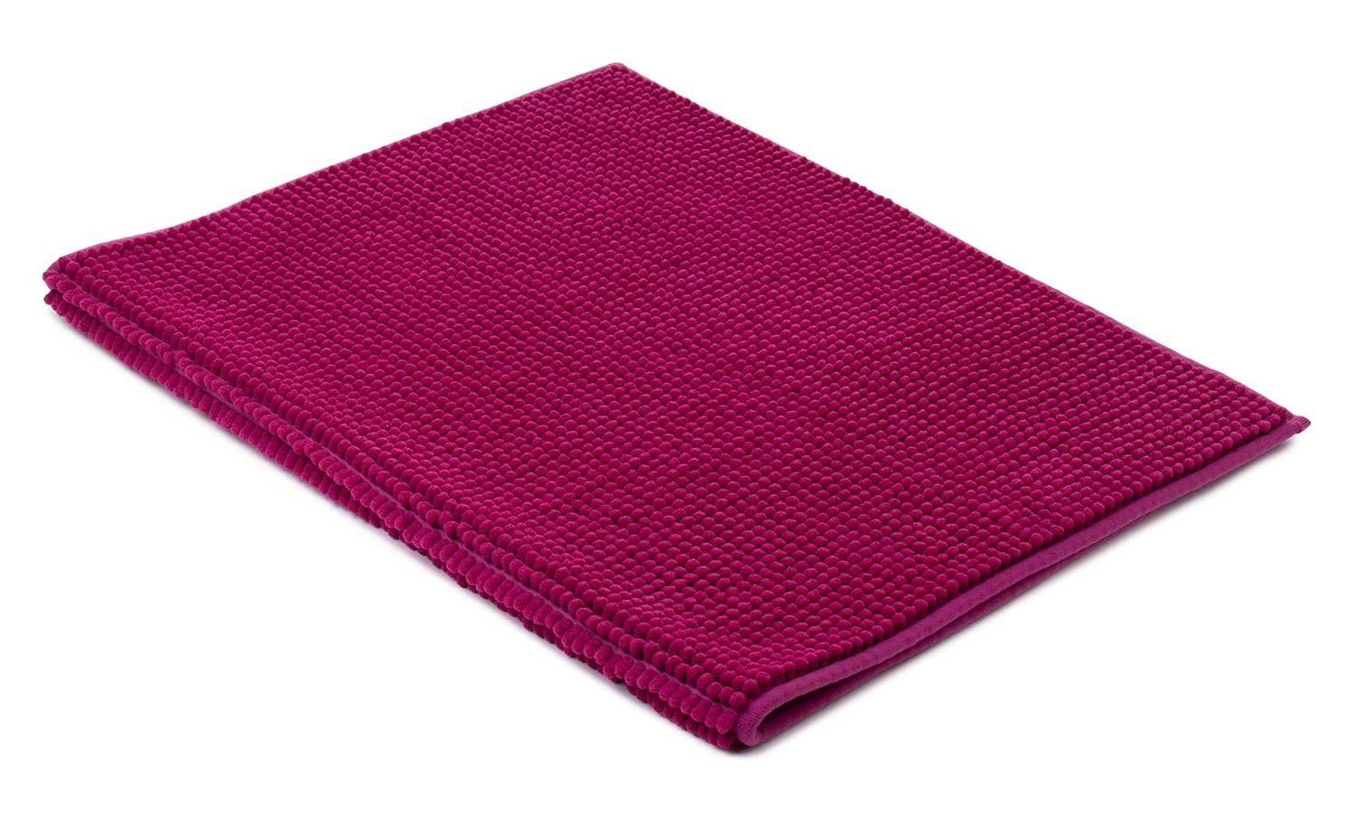 Badematte Badematte CHENILLE, Rosa, B 50 cm, L 70 cm, Stoff, rechteckig