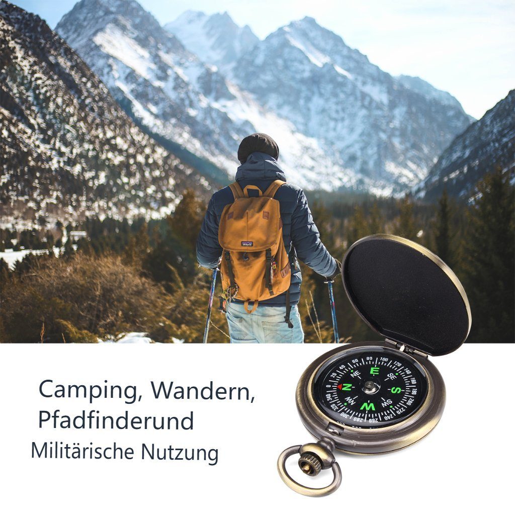Insma Kompass, Taschenkompass Navigation Camping Wandern mit Schlüsselbund wasserfest