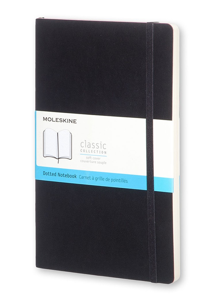 Moleskine jegyzetfüzet, nagy, pöttyös, fekete, telt