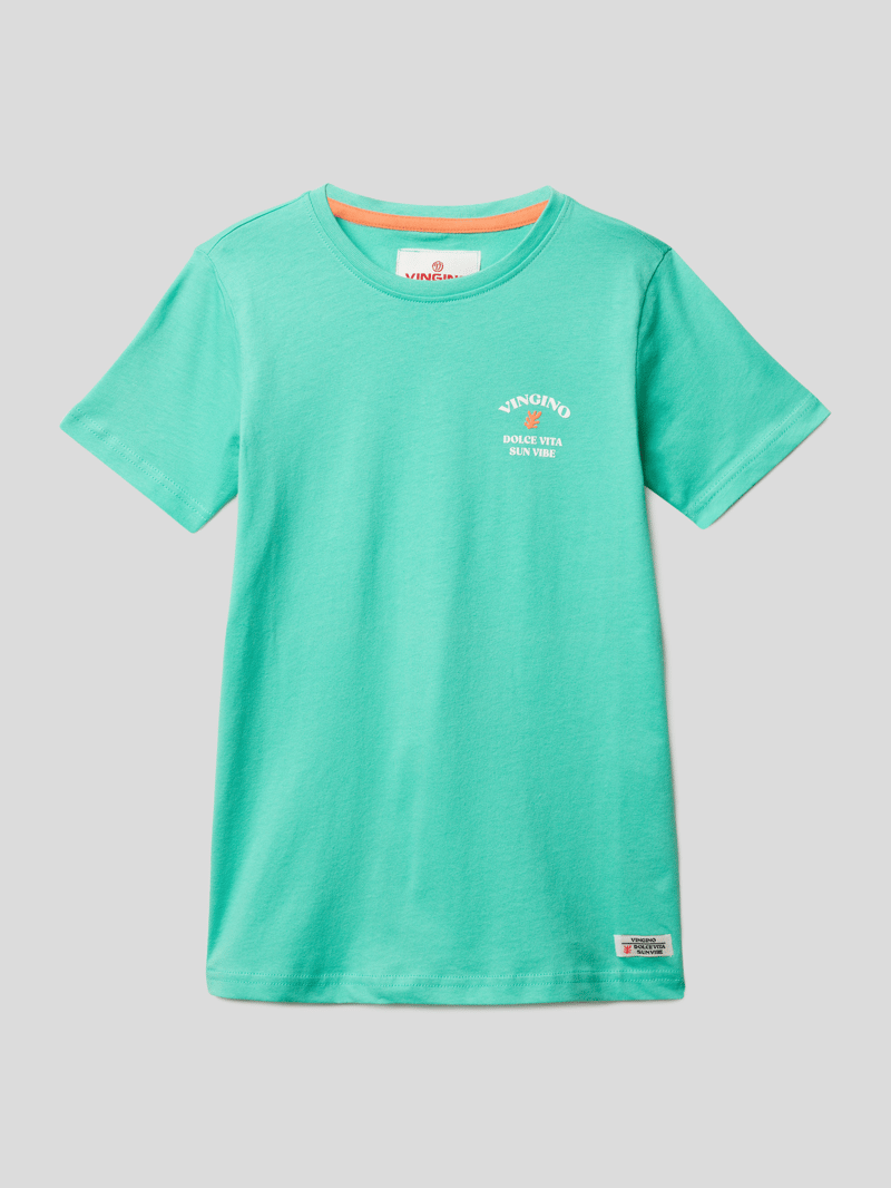 T-Shirt mit Label-Prints in mint
