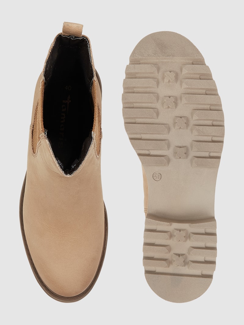 Chelsea Boots aus Leder in taupe