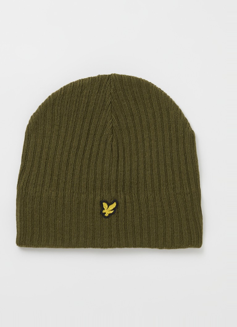 Lyle & Scott Rib-knit beanie with logo embroidery