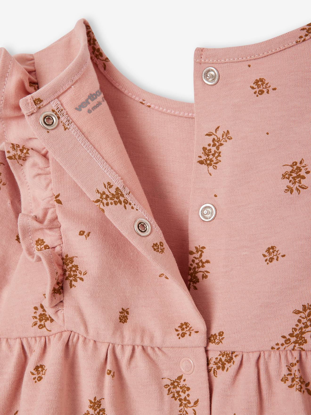 Robe à volants bébé en jersey BASICS rose poudré