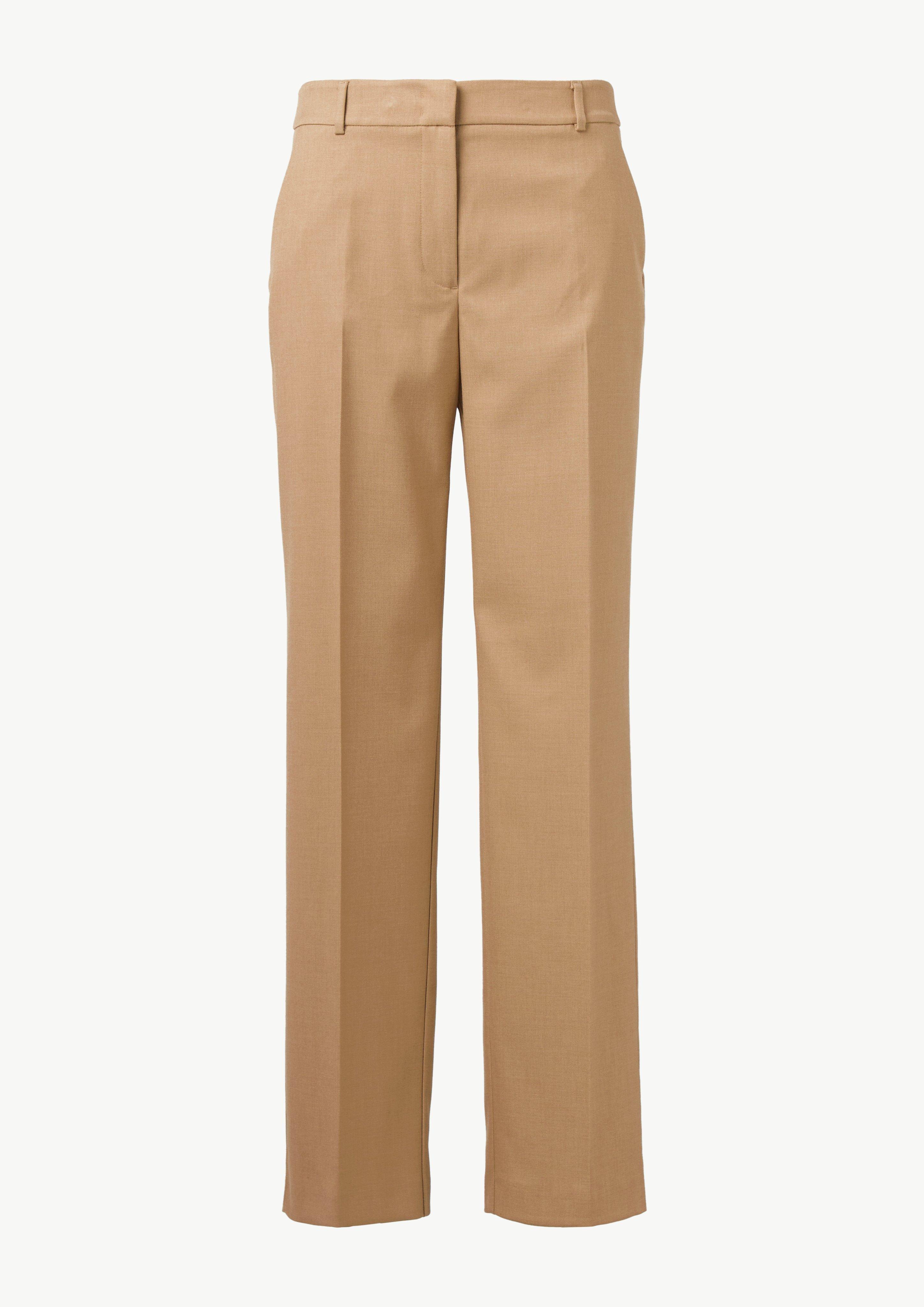 Business-Hose mit Straight Leg und Twillstruktur - sandfarben