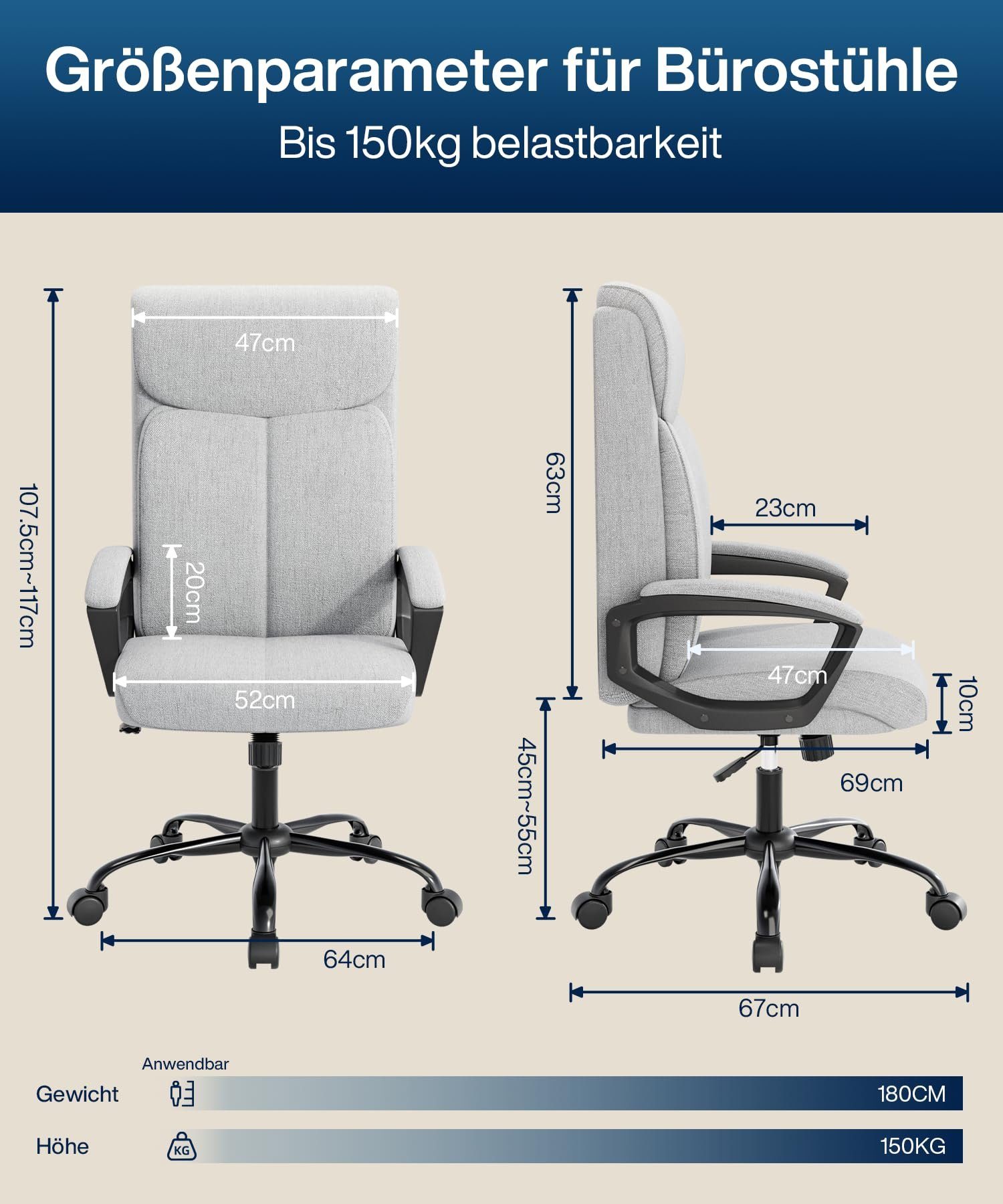 Fangqi Gaming-Stuhl Bürostuhl,360° drehbar, Rückenlehne 90°-110° neigbar, mit Kopfstütze, Mit gepolsterten Armlehnen, leise Rollen,Hochdichtes Netzgewebe