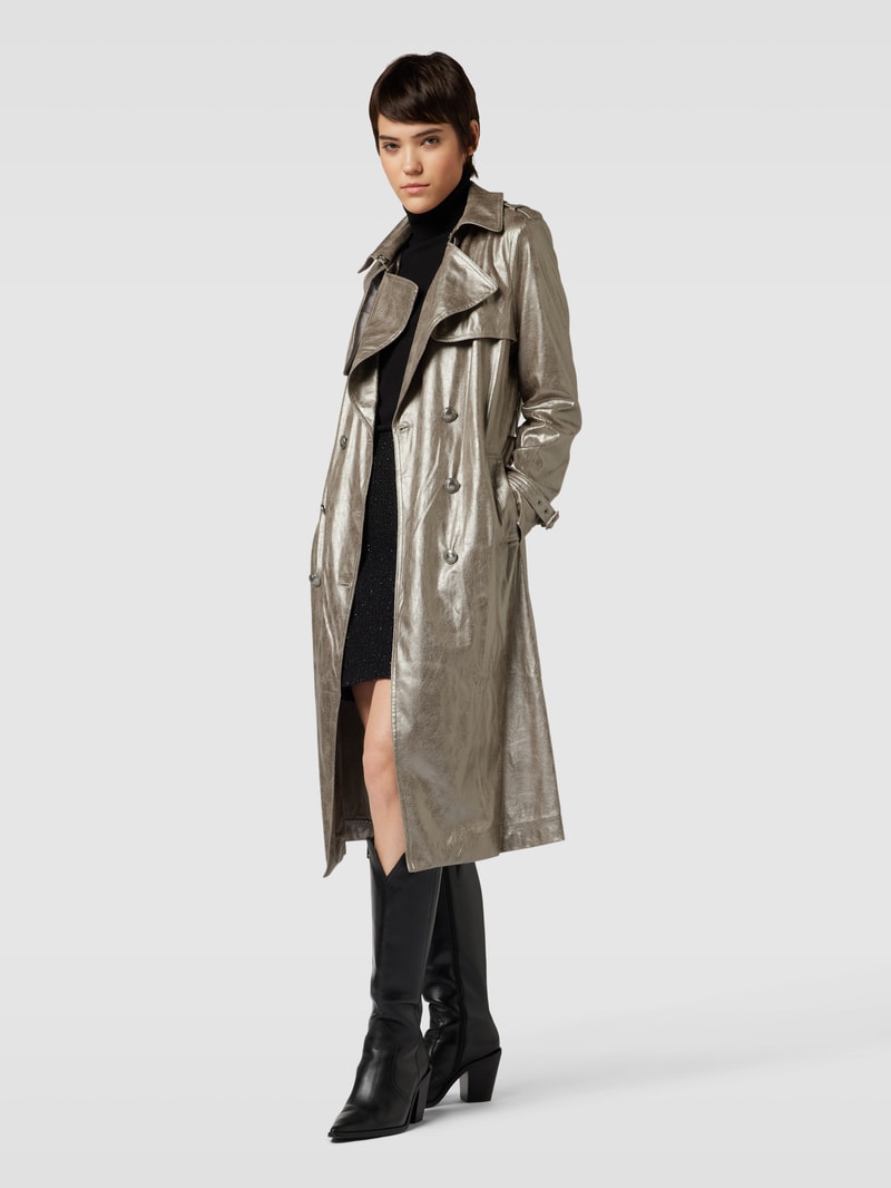 Trenchcoat mit Taillengürtel Modell 'ADELE' in silber