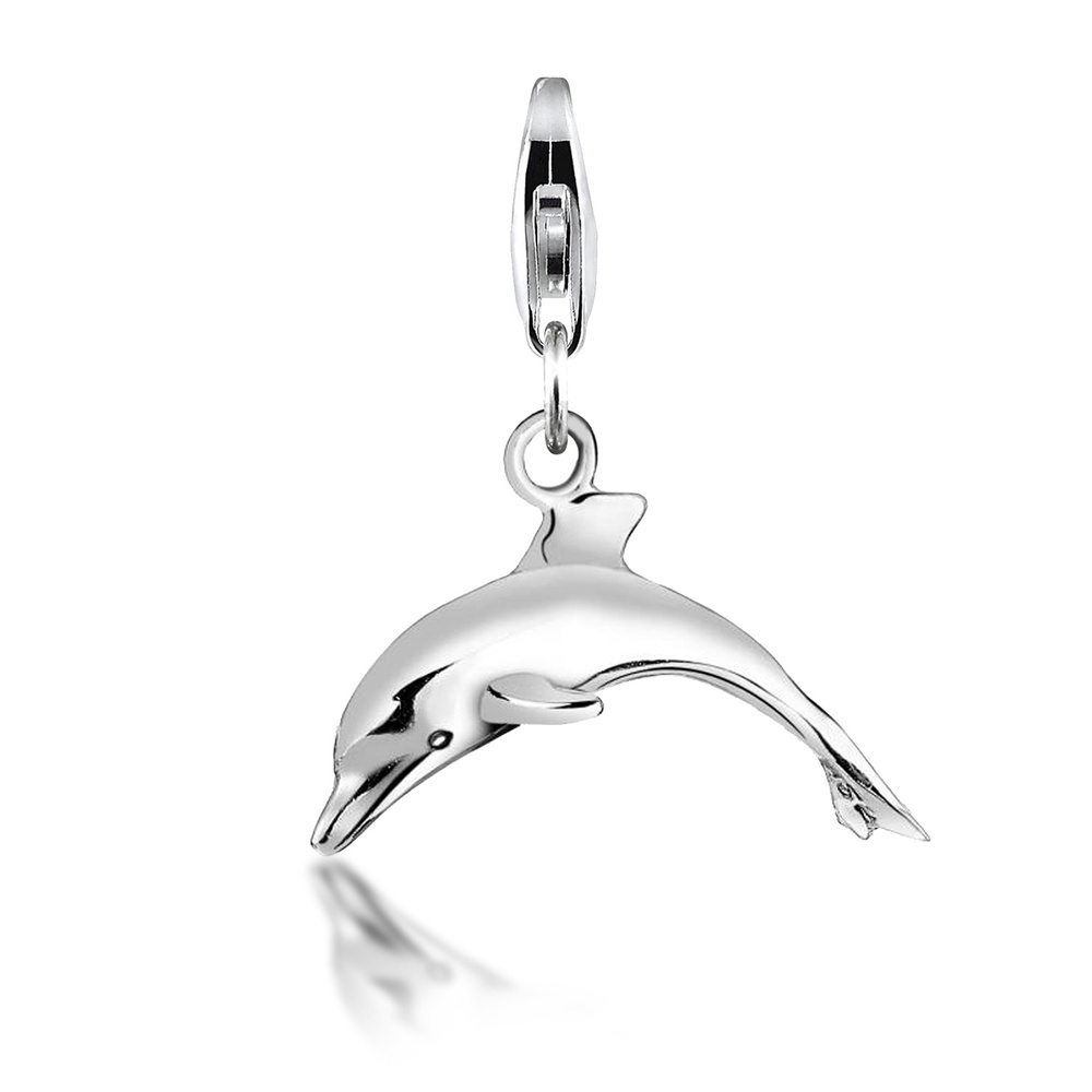 Nenalina Nenalina Amulette Femmes pendentif dauphin maritime en argent sterling 925 Pendentif