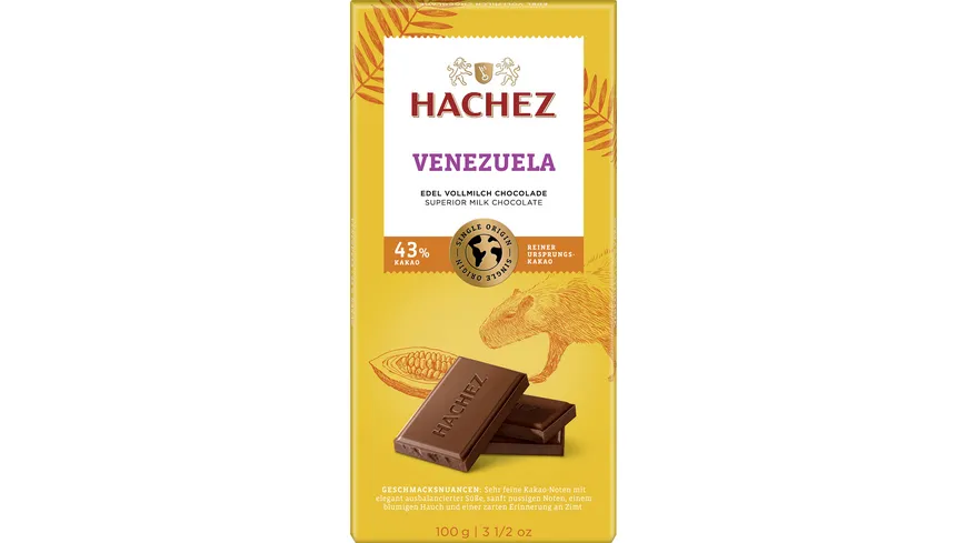 Hachez Vollmilch Schokolade Venzuela 43% Kakaoanteil 100 g