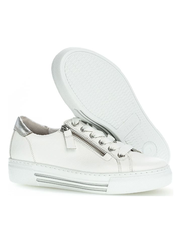 Gabor Leder-Sneakers in Weiß günstig kaufen