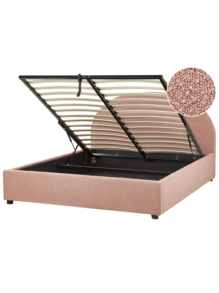 Beliani Doppelbett VAUCLUSE in Rosa - (W) 174 x (H) 112 x (L) 214 cm günstig kaufen onesize