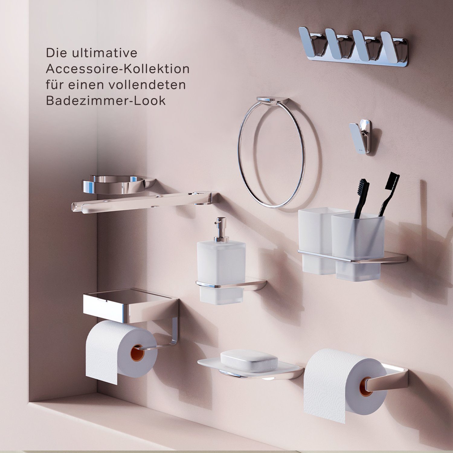 AM.PM Wandhaken Inspire 2.0, Badezimmer, Dusche, Küche, besteht aus hochwertigem Stahl, der Rost und Korrosion widersteht