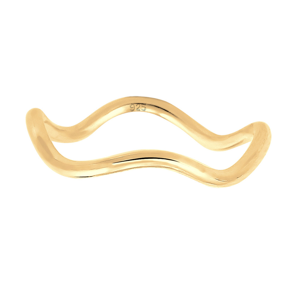 Elli Elli Bague Femmes Vagues Minimaliste Géo Tendance en Argent Sterling 925 Bague