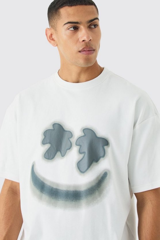 Oversize T-Shirt mit Tropics Smiley Print
