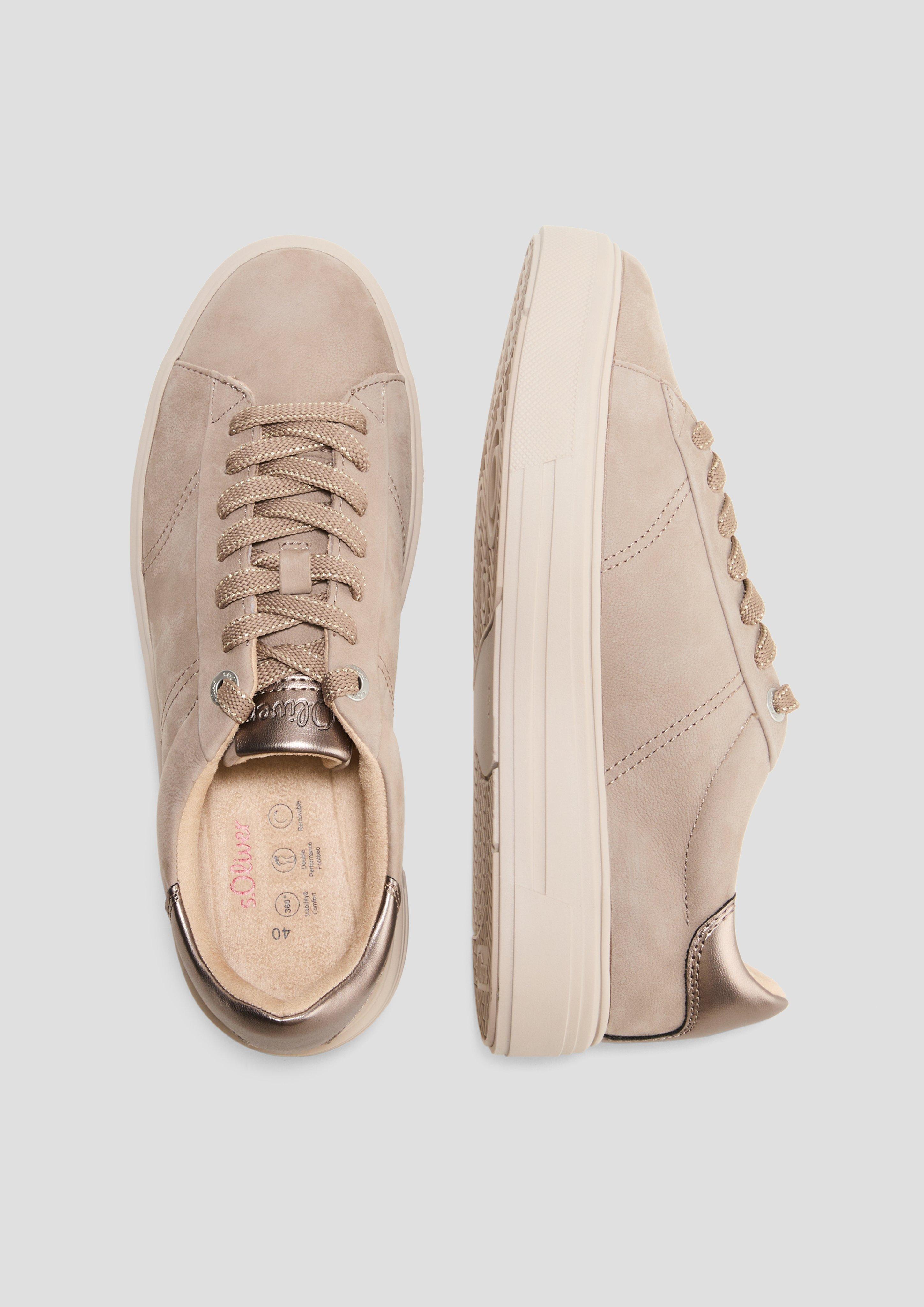 Sneaker aus Ledermix mit Metallic-Detail  6008248-341