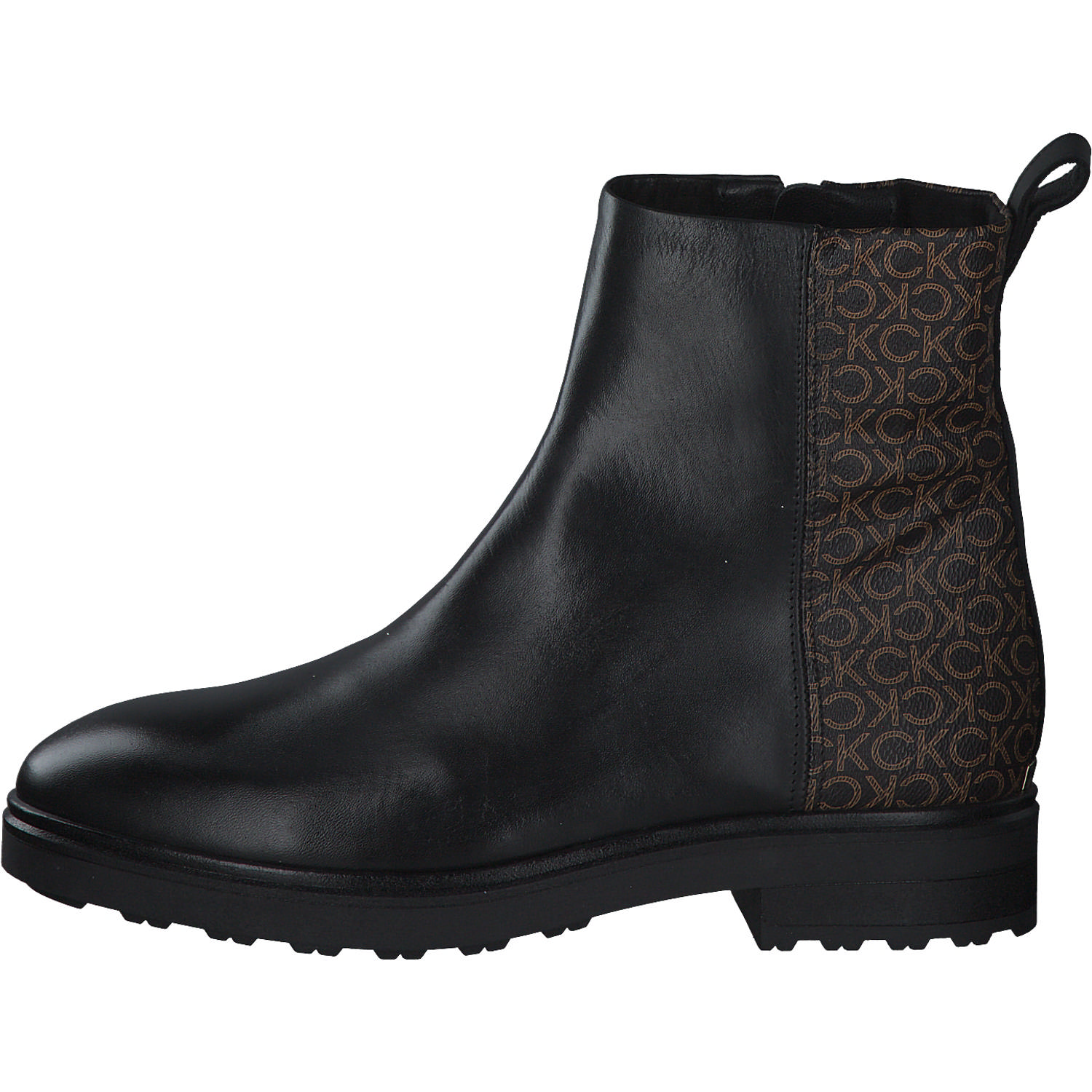 Calvin Klein HW0HW01313, Chelsea Boots, Damen, Schwarz /Brown Mono
