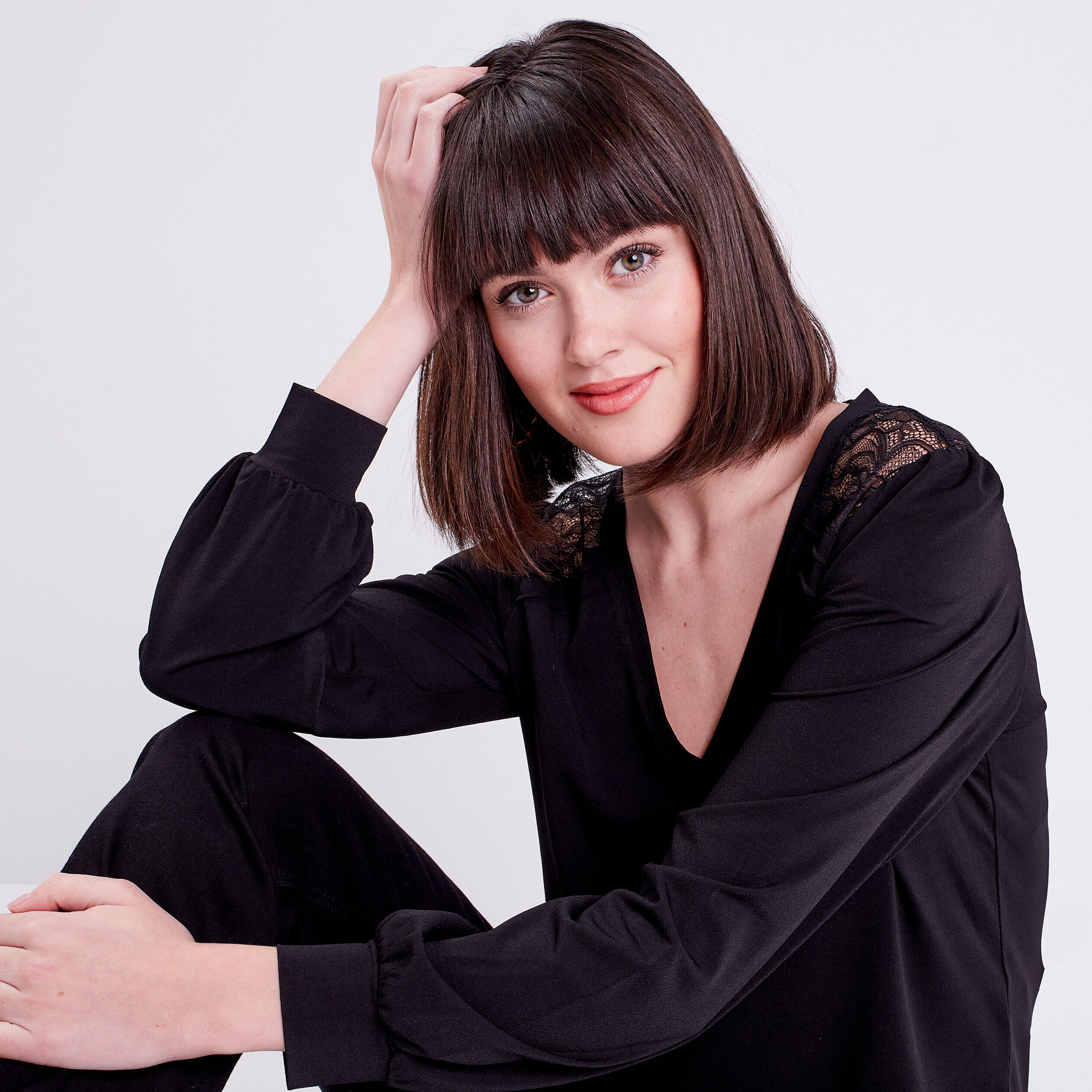 Blouse manches longues noir femme | Cache Cache
