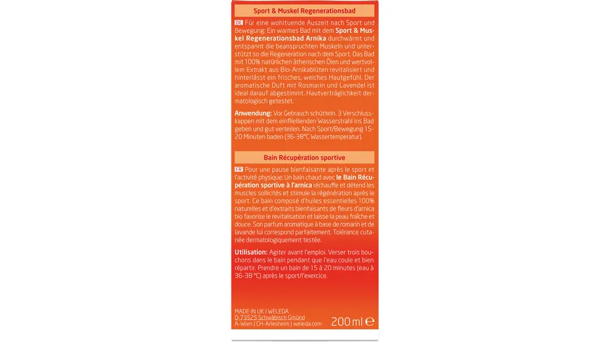 Weleda Sport & Muskel Regenerationsbad 200 ml